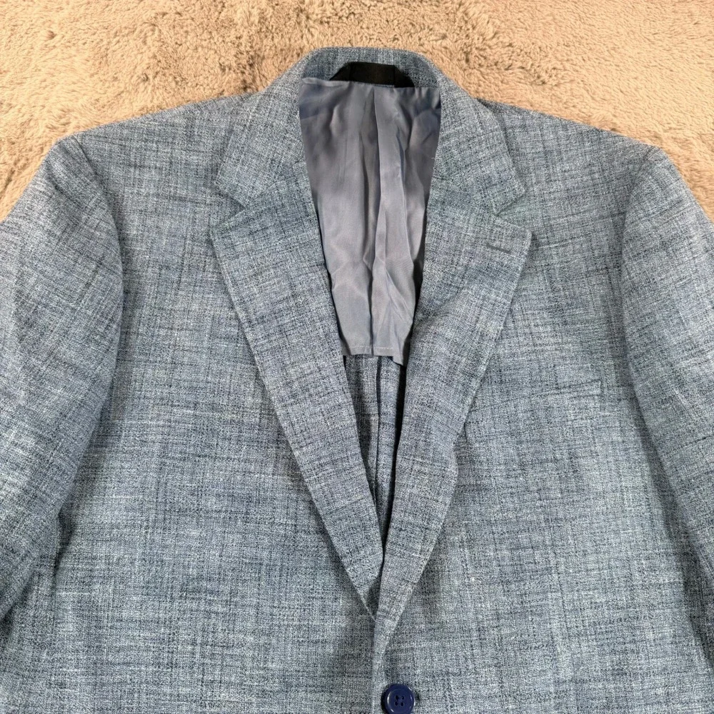 Patrick James Moderno Sport Coat 44L Light Blue Bamboo Silk Linen Botto Giuseppe